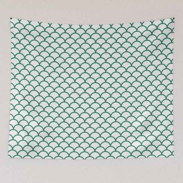 Item preview, White And Green Scales Pattern designed and sold by pattern-archive.