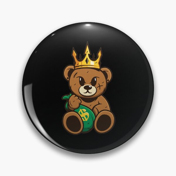 Item preview, King Teddy Bear with Crown and Money Bag designed and sold by Radhestore.