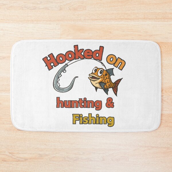 Item preview, Hooked on Hunting and Fishing Funny Cartoon Art designed and sold by ZadTicaret.