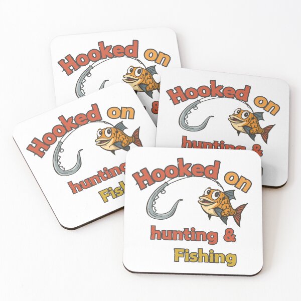 Item preview, Hooked on Hunting and Fishing Funny Cartoon Art designed and sold by ZadTicaret.