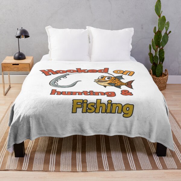 Item preview, Hooked on Hunting and Fishing Funny Cartoon Art designed and sold by ZadTicaret.