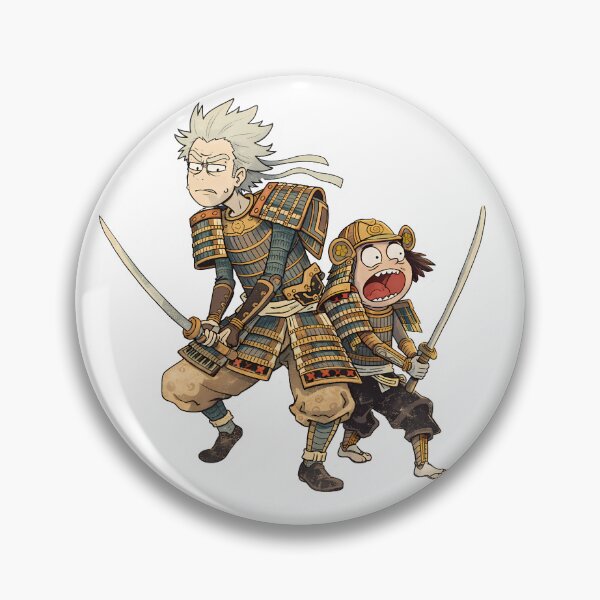 Item preview, Funny Samurai Duo Sticker – Grumpy Master & Crazy Sidekick Anime Style designed and sold by LYZ7VANI.
