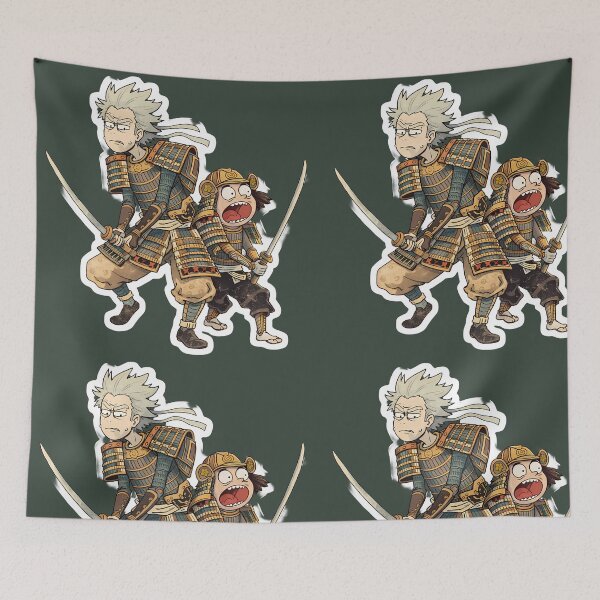 Item preview, Funny Samurai Duo Sticker – Grumpy Master & Crazy Sidekick Anime Style designed and sold by LYZ7VANI.