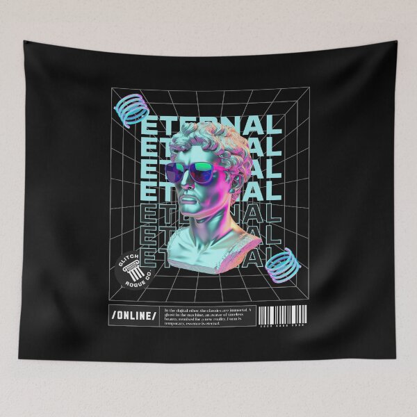 Item preview, Cyberpunk Vaporwave David Statue, Glitch Aesthetic Futuristic Sculpture Graphic Tee designed and sold by GlitchRogue.