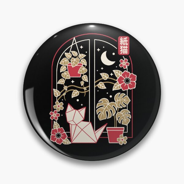 Item preview, Kami-neko: Minimalist Origami Cat with Monstera & Pothos - Window View designed and sold by NemiMakeit.