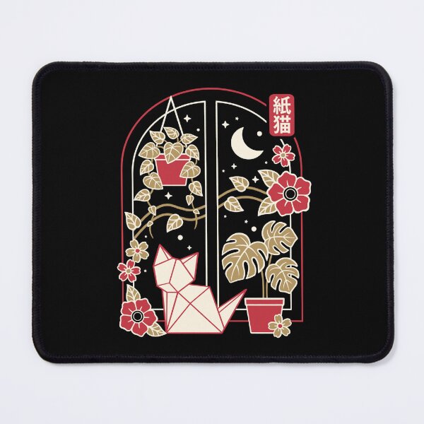 Item preview, Kami-neko: Minimalist Origami Cat with Monstera & Pothos - Window View designed and sold by NemiMakeit.