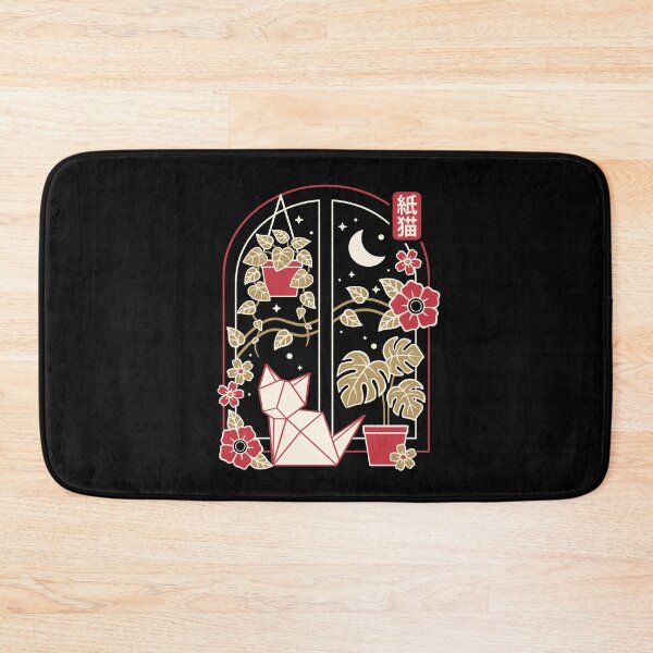 Item preview, Kami-neko: Minimalist Origami Cat with Monstera & Pothos - Window View designed and sold by NemiMakeit.