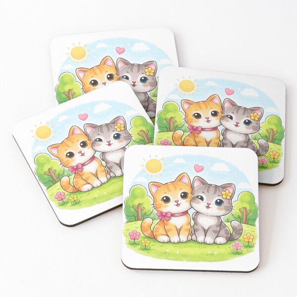 Item preview, "Furry Friends: Soft-Toned Kawaii Kitties Together" designed and sold by MarZeDesigns .