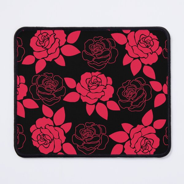 Item preview, Bold Minimalist Red and Black Rose Pattern - Modern Graphic Floral Art. designed and sold by KojourinArt.