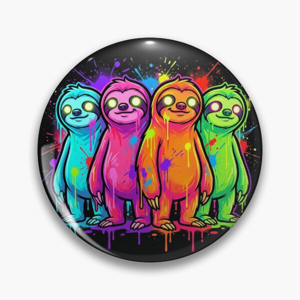 Item preview, Neon Sloth Squad – Colorful Cute Sloth Pop Art Street Style Design designed and sold by PLUSHIWORLDtm.