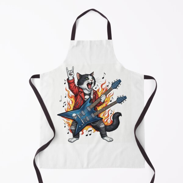 Item preview, Rockstar Rebel Cat – Double Guitar Fire Fury designed and sold by moonshadow113.