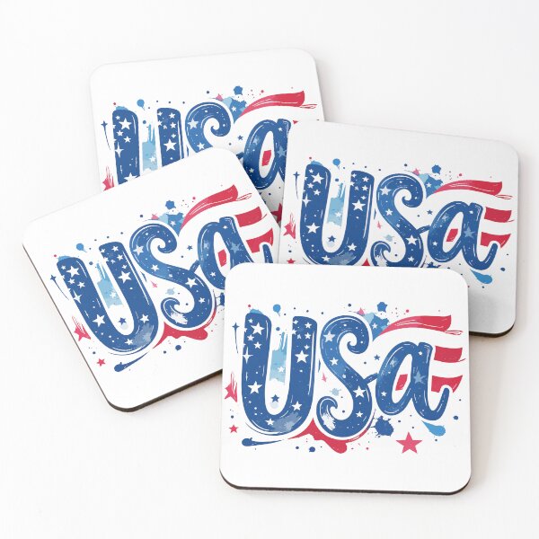 Item preview, USA in custom text and patriotic accents designed and sold by Art-Horizon.