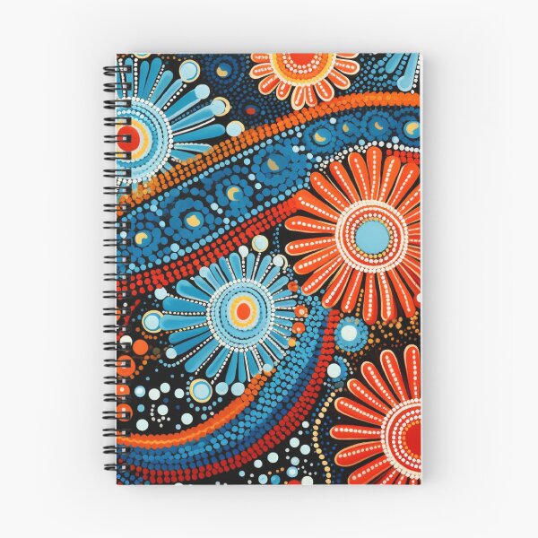 Item preview, Aboriginal Inspired Dot Art - Blue Red Wildflowers designed and sold by GrinGalore.