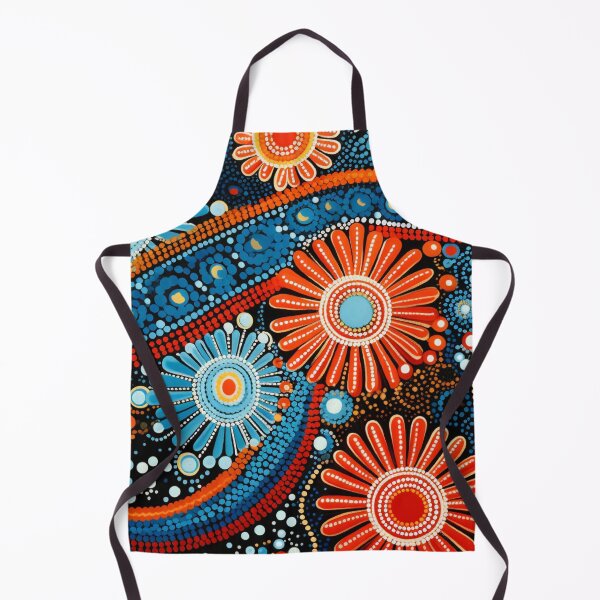 Item preview, Aboriginal Inspired Dot Art - Blue Red Wildflowers designed and sold by GrinGalore.