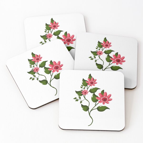 Item preview, Elegant Red Flower with Green Leaves, Minimal Floral Illustration, Cute Botanical Design for T-Shirt & GiftsAesthetic Flower Design designed and sold by HopeAndHustle.
