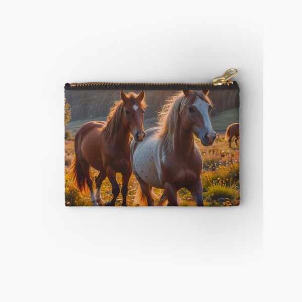 Item preview, Wild Horses Running at Sunset – Golden Meadow Equine Art designed and sold by BeautifulVirtues.