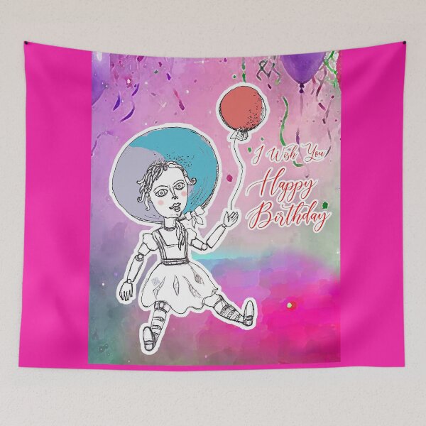 Item preview, Liza Doll Says Happy Birthday (Original Art Drawing by ACCI) designed and sold by VanyssaGraphics.