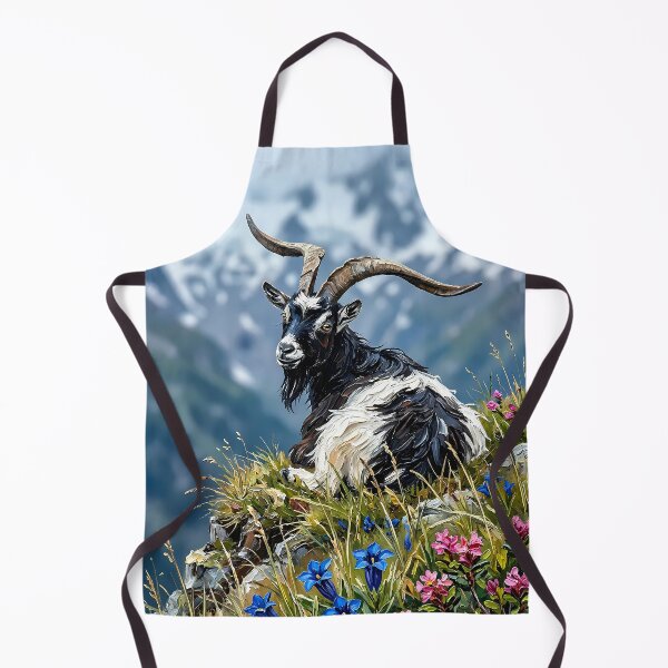 Item preview, Valais Blackneck Goat Resting With Blue Gentian designed and sold by Vista Atelier.