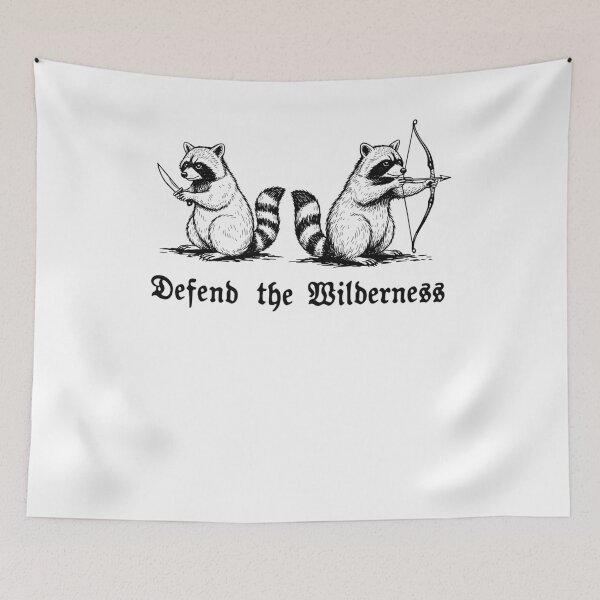 Item preview, Raccoons Defend The Wilderness designed and sold by krystalRomanart.