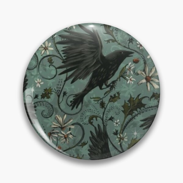 Item preview, Gothic Raven Floral Pattern Dark Cottagecore designed and sold by GraveyardGlam.