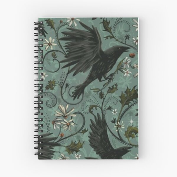 Item preview, Gothic Raven Floral Pattern Dark Cottagecore designed and sold by GraveyardGlam.