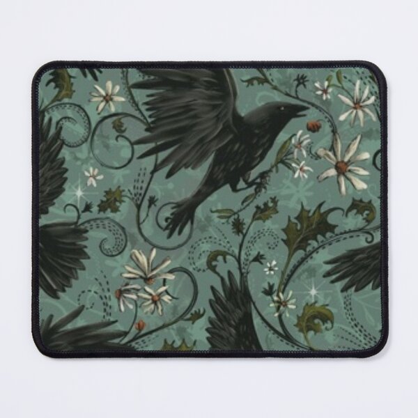 Item preview, Gothic Raven Floral Pattern Dark Cottagecore designed and sold by GraveyardGlam.