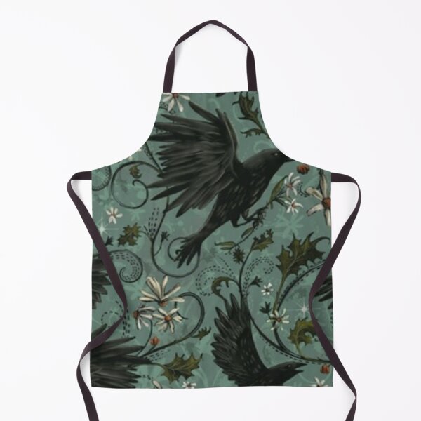 Item preview, Gothic Raven Floral Pattern Dark Cottagecore designed and sold by GraveyardGlam.