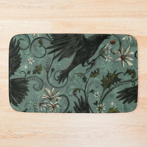 Item preview, Gothic Raven Floral Pattern Dark Cottagecore designed and sold by GraveyardGlam.
