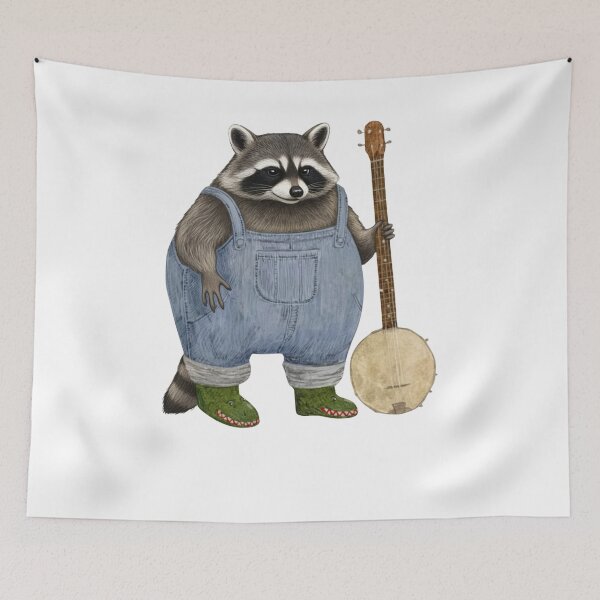 Item preview, Raccoon Playing Banjo designed and sold by krystalRomanart.