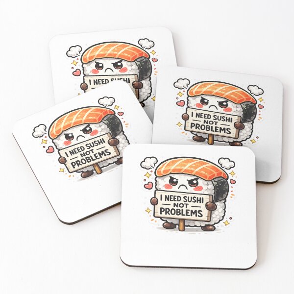 Item preview, Funny Sushi I Need Sushi Not Problems Kawaii Cartoon designed and sold by MarinaBlackArt.