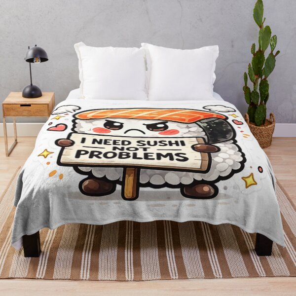 Item preview, Funny Sushi I Need Sushi Not Problems Kawaii Cartoon designed and sold by MarinaBlackArt.