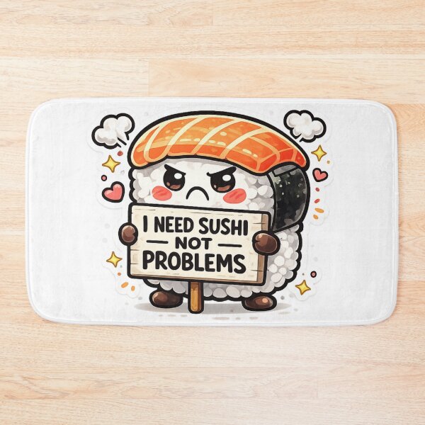 Item preview, Funny Sushi I Need Sushi Not Problems Kawaii Cartoon designed and sold by MarinaBlackArt.