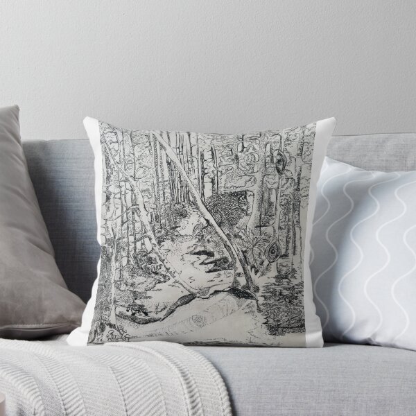 Item preview, Forest Floor Secrets - Black and White Ink Art designed and sold by aurabyaubrey.