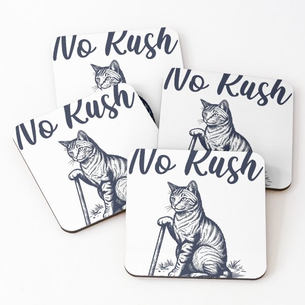 Item preview, No Rush Cat Shirt, Calm Slow Life Design, Vintage Style Cat Illustration, Relaxed Aesthetic Tee, Minimal Quote Shirt designed and sold by TeeVerse27.