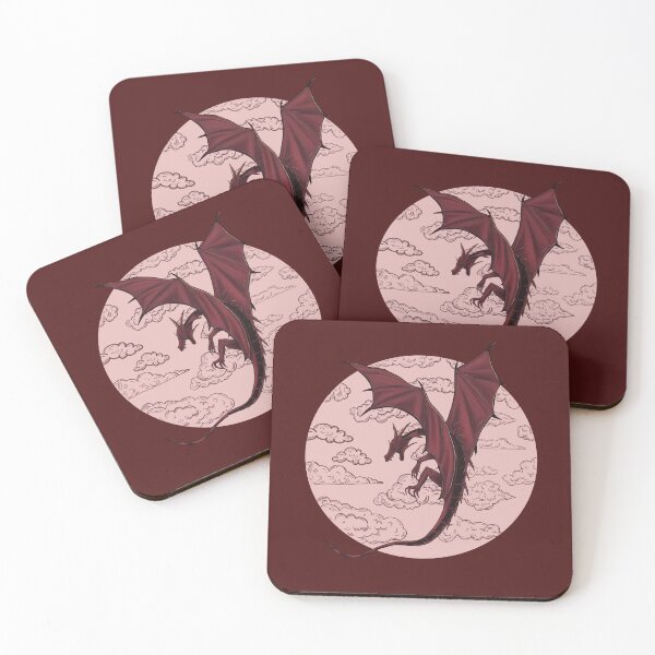 Item preview, Dragon in the Clouds - Pink & Red Version designed and sold by Sophie Elaina Designs.