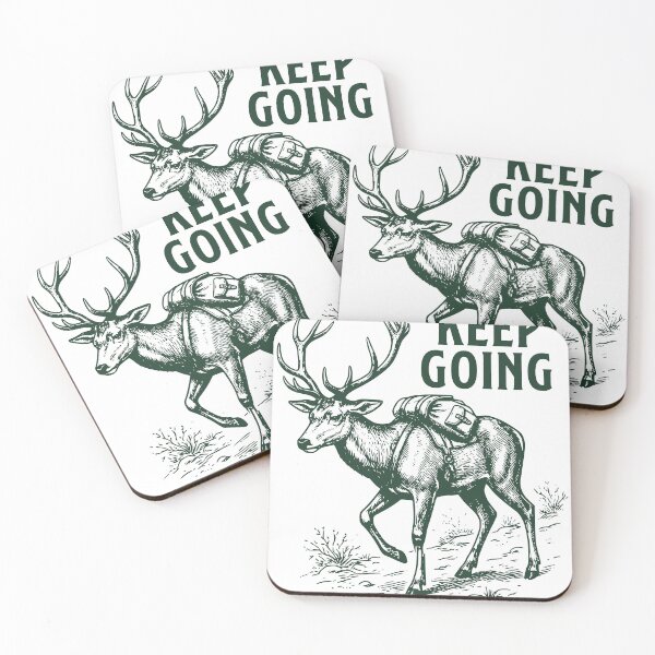 Item preview, Keep Going Deer Design, Motivational Nature Quote, Hiking Inspiration Art, Vintage Style Wildlife Illustration, Outdoor Adventure Theme designed and sold by TeeVerse27.