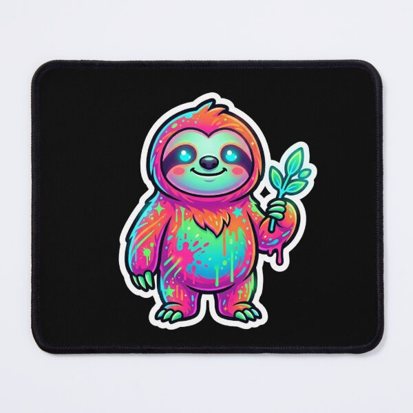 Item preview, Neon Sloth Sticker – Cute Glowing Sloth Pop Art Design designed and sold by PLUSHIWORLDtm.