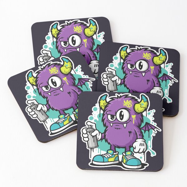 Item preview, Purple Monster cartoon design graffiti style art designed and sold by Junasaji.