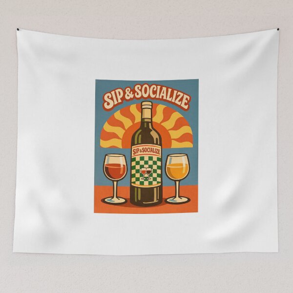 Item preview, Retro poster about wine and social life designed and sold by paulrommer.