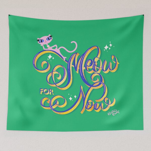 Item preview, Meow For Now – Retro Cat Typography Art Print designed and sold by What a Great Shop!.