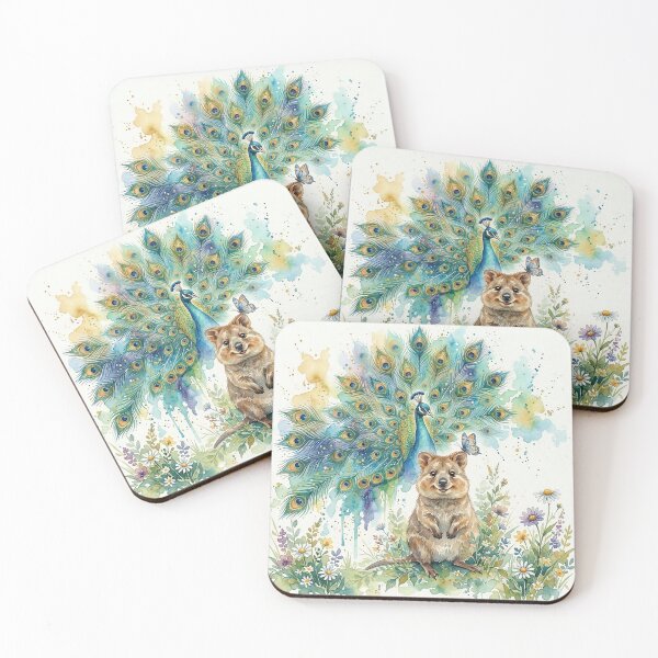 Item preview, quokka & the peacock_watercolor designed and sold by Gene Arts.