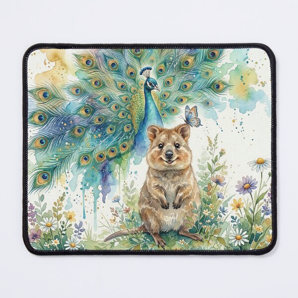 Item preview, quokka & the peacock_watercolor designed and sold by Gene Arts.
