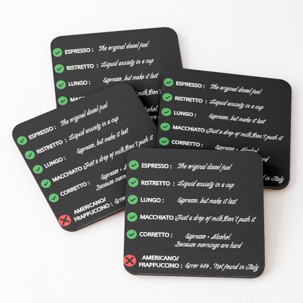 Item preview, Funny Italian Coffee Rules Checklist - Authentic Espresso vs Americano Black Version designed and sold by TheItaliandilemma.