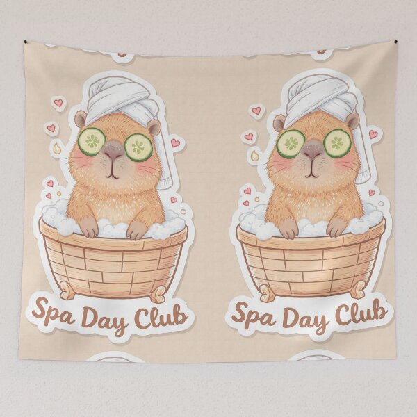 Item preview, Capybara Spa Day - Cute Self Care Animal Aesthetic designed and sold by Utsav kadia.