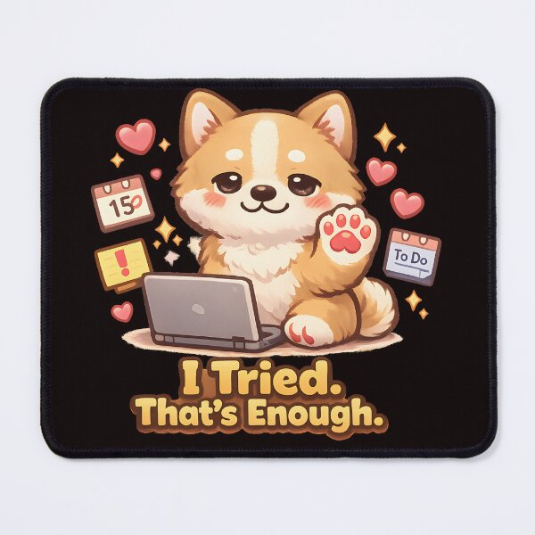 Item preview, Minimal Effort Dog – Cute Self‑Acceptance designed and sold by Rawecz Studio.