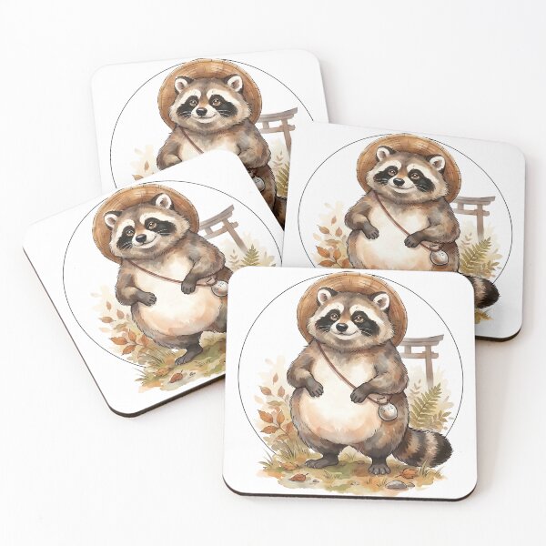 Item preview, Japanese Tanuki - Mythical Raccoon Dog Folklore  designed and sold by RubisLeaf.