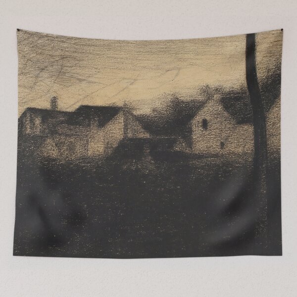 Item preview, Landscape With Houses by Georges Seurat: Neo Impressionist Village Poster designed and sold by artofuniverse.
