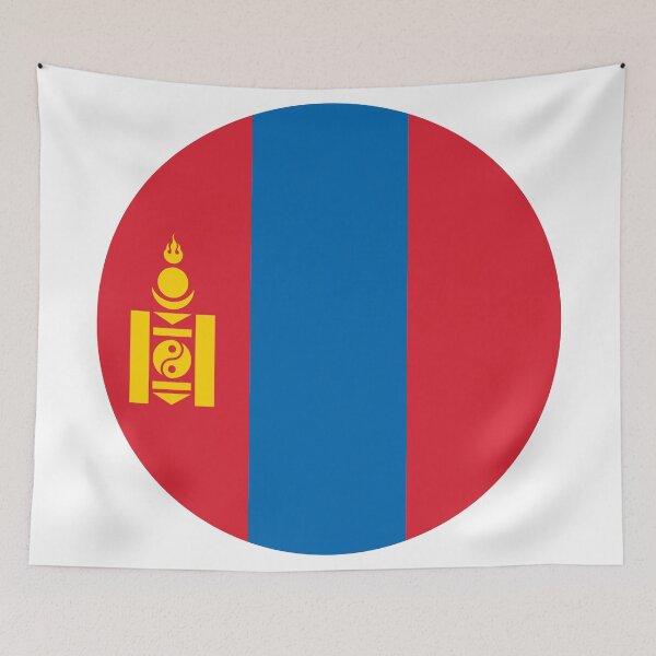 Item preview, Mongolia Round Flag Mongolian Patriotic Heritage designed and sold by NTGUILTY.