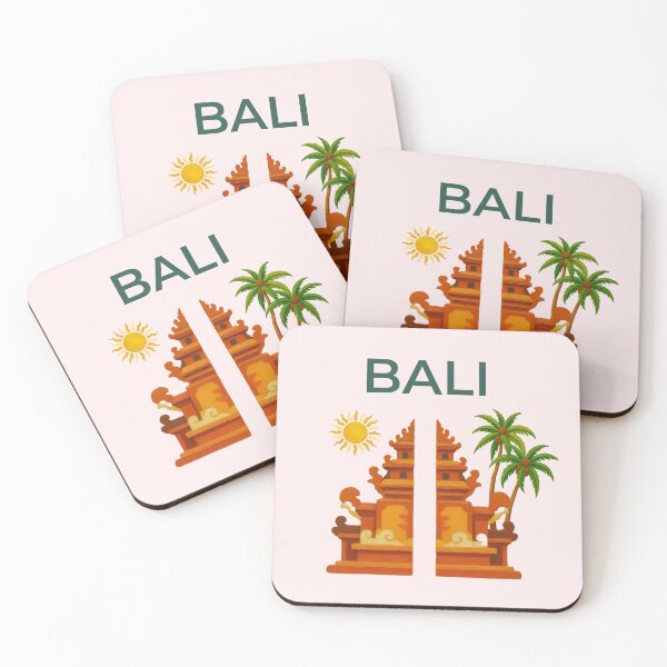 Artikelvorschau, Souvenir mit bemalten Palmen und Tempeltoren aus Bali entworfen und verkauft von Inkworksbyshery.