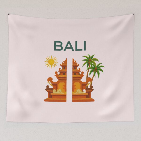 Item preview, Bali Temple Gate Palm Trees Painted Souvenir designed and sold by Inkworksbyshery.
